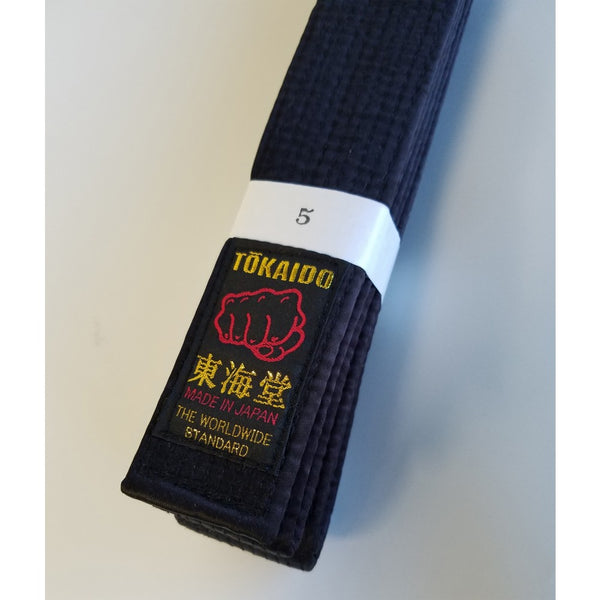 Tokaido Japanese Satin Black Belt - 1.5"